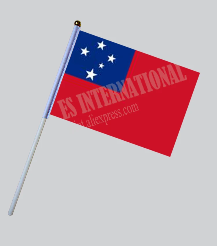

Samoa Hand Flag National Hand Flag 14*21cm Polyester Small Size Flying Banner Custom Hand flag