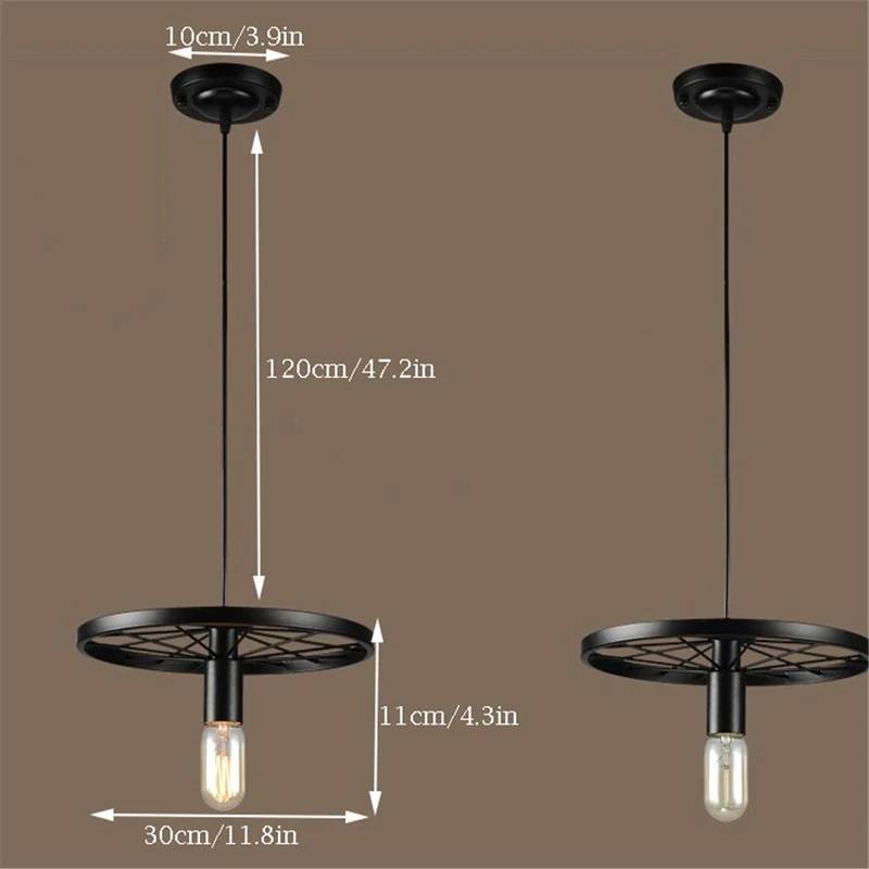 EEG Lighting Ретро Античная Художественная ковка большой сарай колеса подвесные