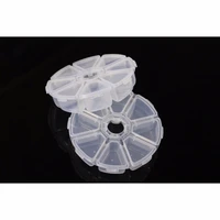 tigofly 2 pcs fly tying beads round container plastic box 8 compartments fly fishing tackle box 10cm