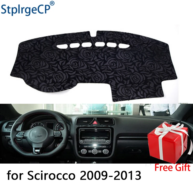Rose Pattern Non-slip Car Dashboard Cover Dash Mat Pad DashMat ANti-UV Sticker for Volkswagen Scirocco 2009-2013 Styling | Автомобили и
