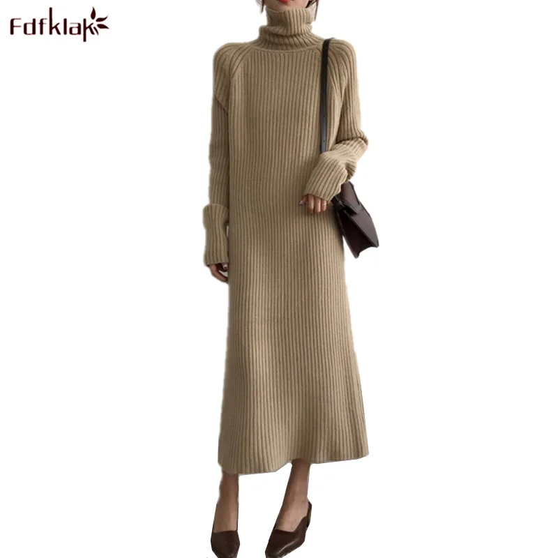 Женские платья Fdfklak Повседневное платье большого размера женское вязаное на