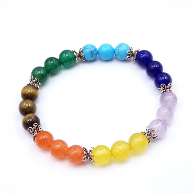 MOROW Fashion Handmade Charm Natural Colourful Crystal Turquoises Round Beads Stone Womens Bangle Jewelry Bracelet for Gift | Украшения и