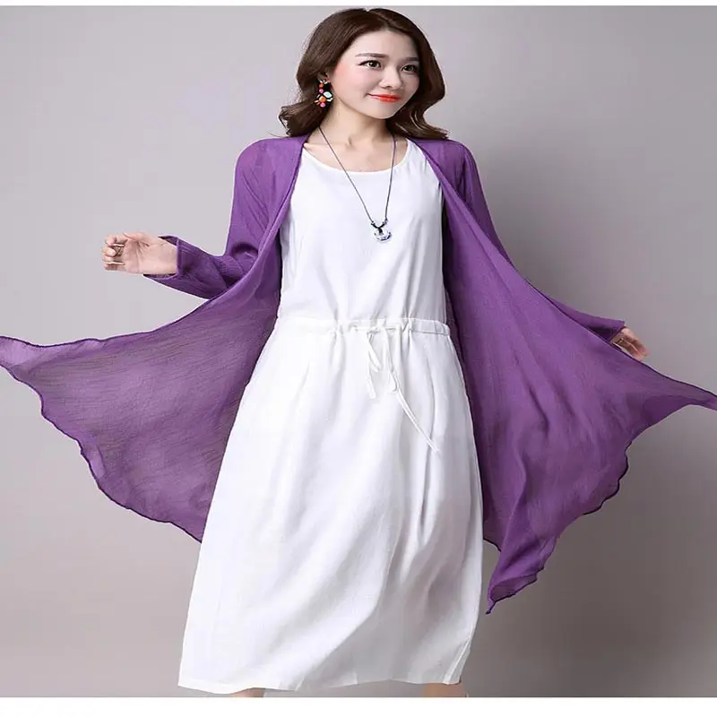 Женское платье без рукавов с вышивкой Длинное свободное льняное хлопковое в