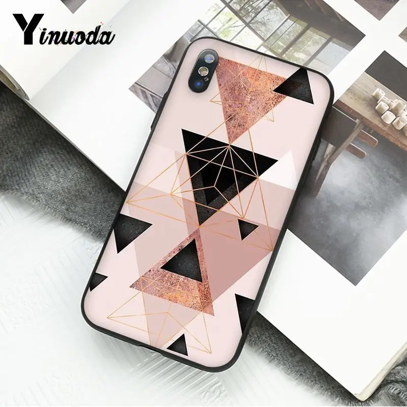 Золотистый розовый блестящий Мраморный чехол для телефона iphone 12 11 Pro Max 6S 6plus 7 8plus X