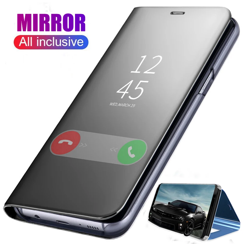 Умный кожаный зеркальный флип-чехол для samsung Galaxy A50 A40 A70 A10s A20s Note 10 S10 Plus, чехлы для телефонов, чехол для Galaxy A 50 S 10
