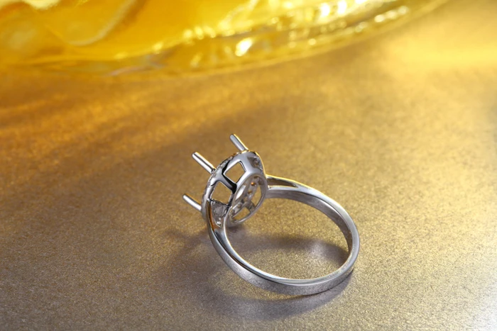 CaiMao овальной огранки 8x10 мм Semi Mount кольцо настройки 0.18ct Halo АЛМАЗ 14k белое золото ювелирные изделия