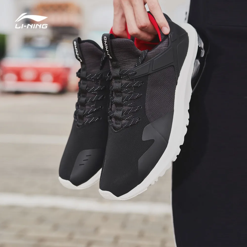 Li-Ning/мужская кожаная прогулочная обувь с подкладкой из легкой ткани удобная