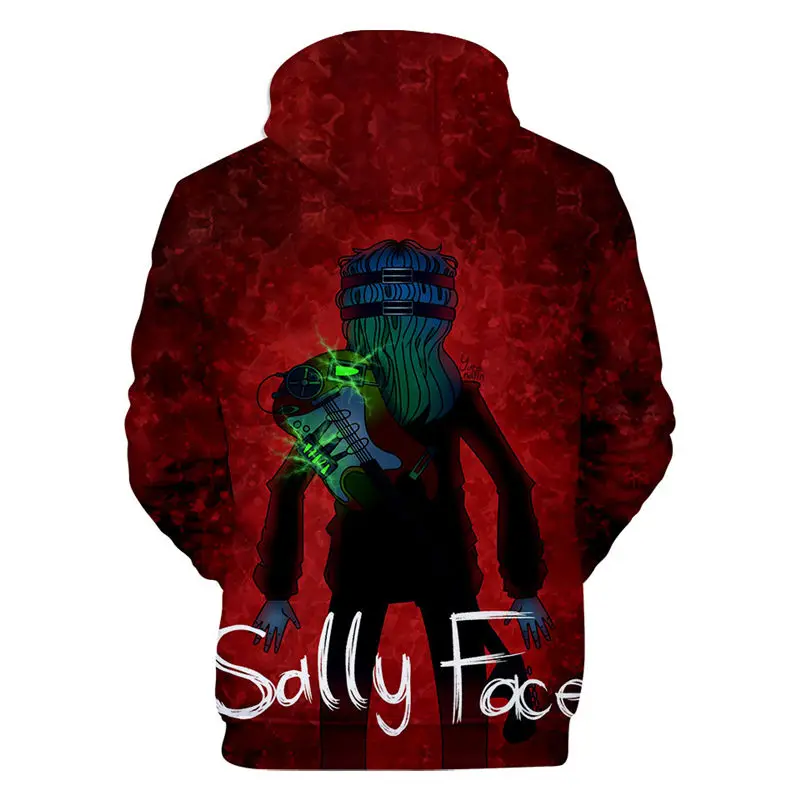 Мужская и Женская толстовка с капюшоном Sally Face зимняя теплая хлопковая для