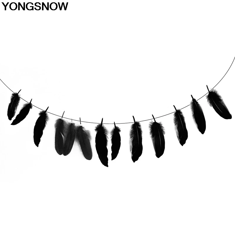 YONGSNOW Soild красочные перья баннер гирлянда бантик флаг для дня рождения вечерние