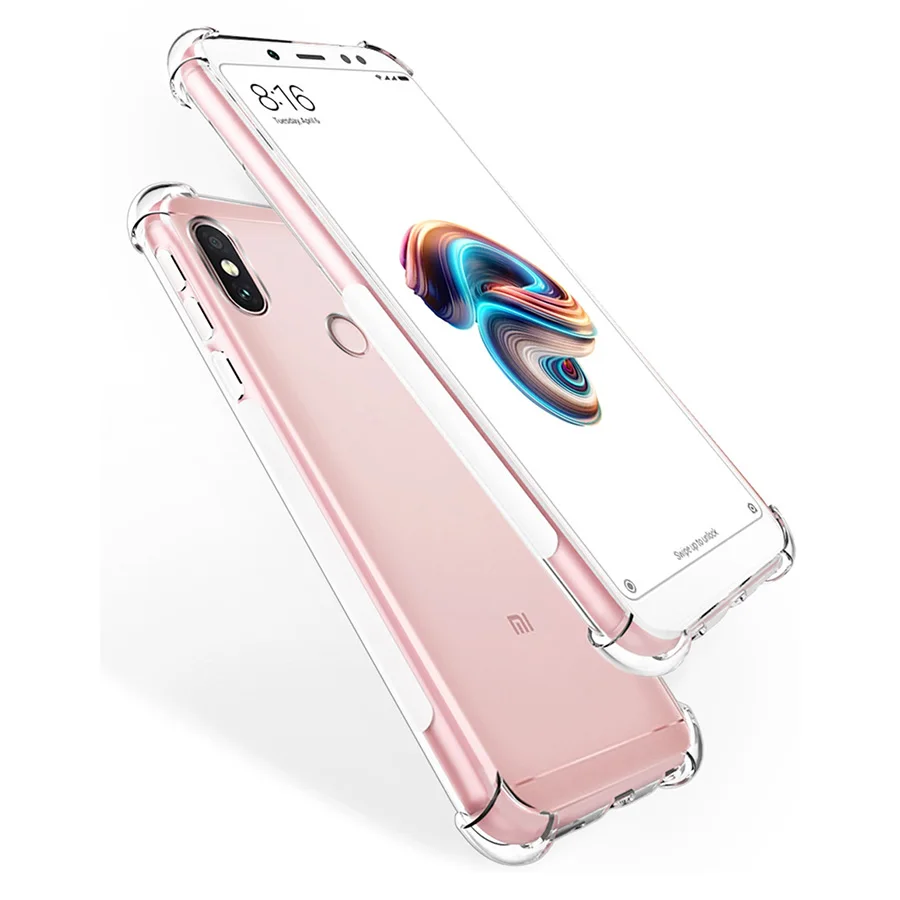 Мягкий чехол для Xiaomi Redmi Note 5 Pro противоударный прозрачный из ТПУ задней крышки