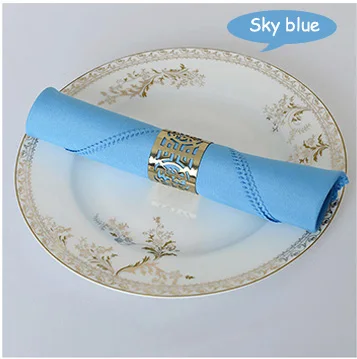 Sky Blue 100 шт., однотонная Западная обеденная салфетка, ресторан, гладкая салфетка, ткань для кофе, полотенце для рта, свадебное украшение, салфетка для стола - Цвет: Sky Blue