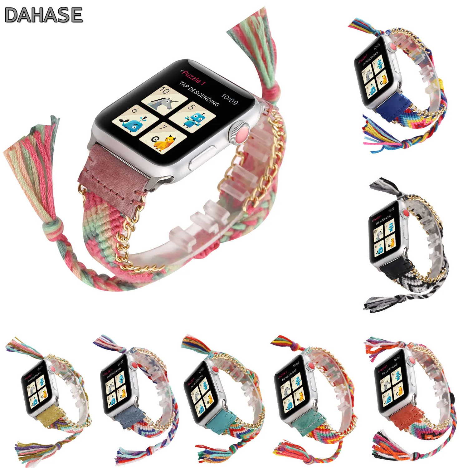 Ремешок вязаный для Apple Watch Band 42 44 мм 38 40 цветной шерстяной сменный Браслет iWatch Series