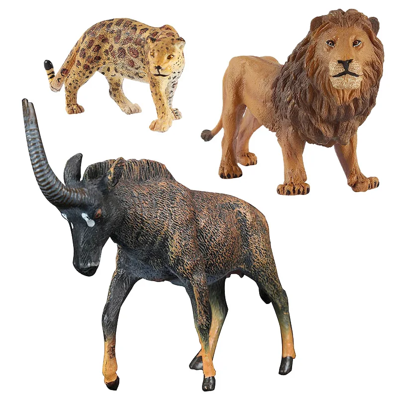 Олень Тигр Леопард Зебра детские игрушки животные носорог Лев Коза Moose животное