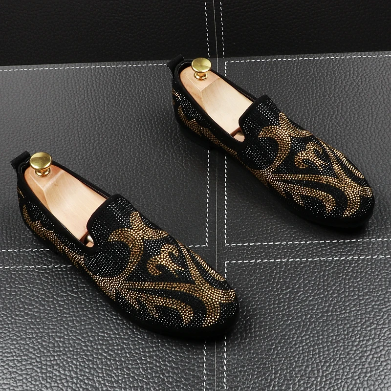 CuddlyIIPanda New Arrival 2019 Men Fashion Loafers Spring Autumn Crystal Print Sneakers Male Slip on Personality Casual Shoes | Обувь