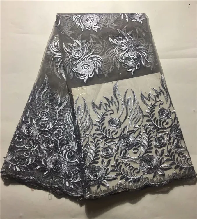 Новейшие небесно голубые французские нигерийские шнурки ткани высокого