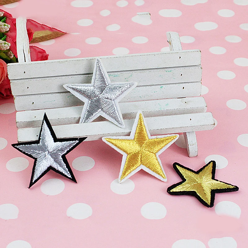 Топ 5 шт./лот вышитые звезды термоклейкие нашивки мультяшная аппликация для шляпы