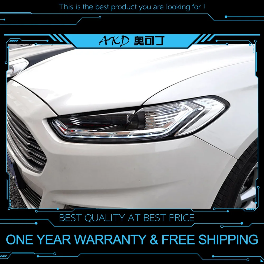 AKD Тюнинг автомобилей фары для Ford Mondeo Fusion 2013- светодиодные фары DRL ходовые огни биксеноновые фары Противотуманные фары с ангельскими глазками