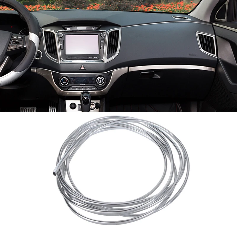 

Car Styling 3mx6mm Chrome Trim Strip Bumper Air Vent Grille Switch Rim Moulding "U" Style For Indoor and Outdoor Decoration