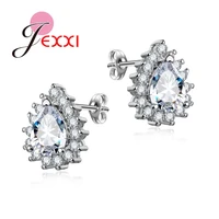 drop design with clear cz crystal 925 sterling silver fashion jewelry for womengirls charm birthday christmas gift