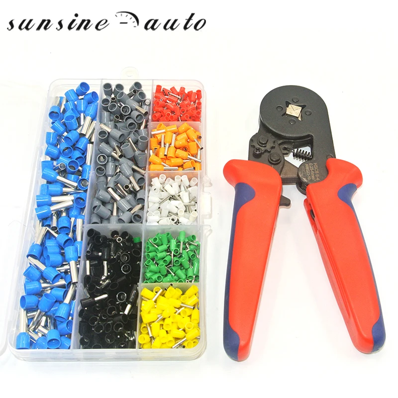800pcs Wire Crimping Tool Kit Cable Wire Terminal Connector with Hand Ferrule Crimper Plier Crimp Tool Kit Set AWG 10-22