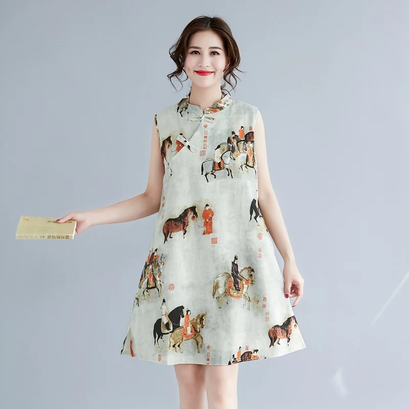Женские платья Новое поступление 2019 летнее хлопковое льняное современное