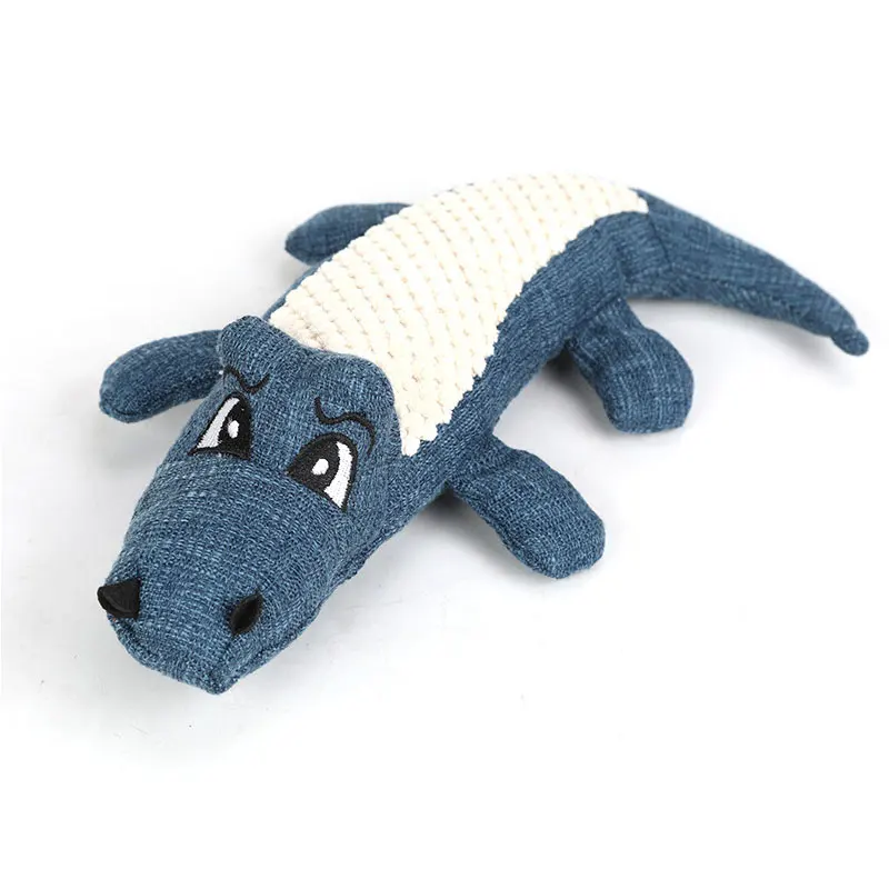 Pet Soft Dog Toys Animal Design Small Crocodile Toy Training Teething for To Medium Puppy Durable Linen Chew | Дом и сад