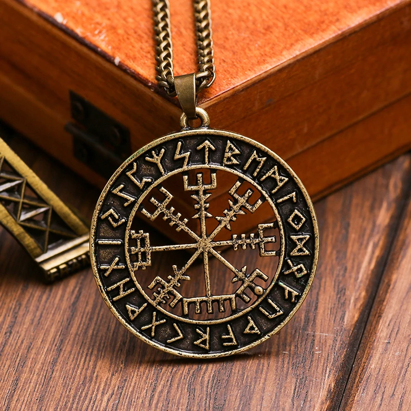 Vegvisir ожерелье подвеска с компасом Men Women Руна викингов JewelryDrop Shipping|Подвески| |