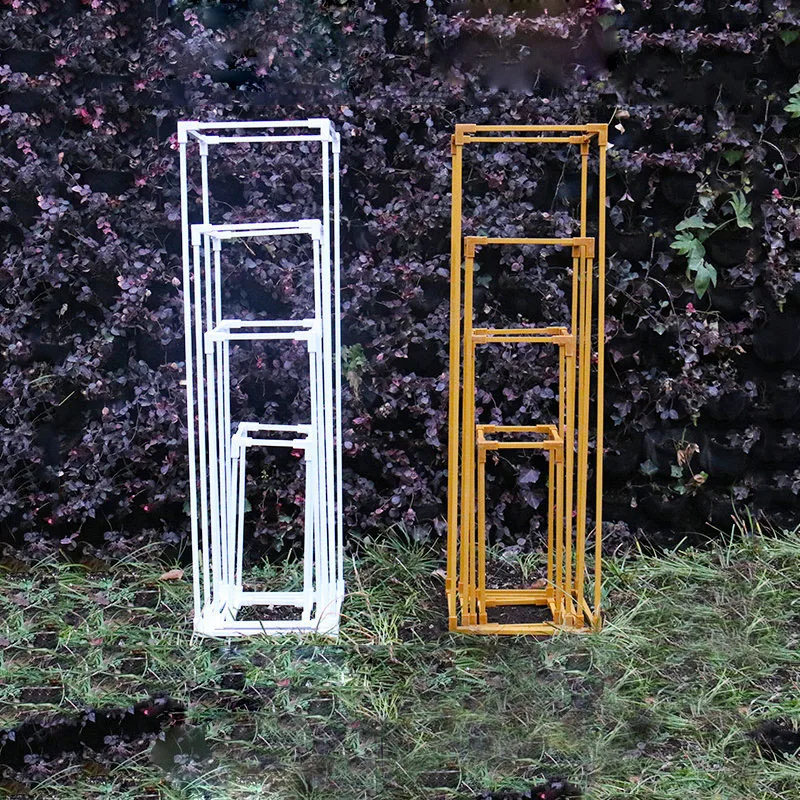 10 шт./лот вазы Золотая/белая подставка для цветов металлическая дорожная