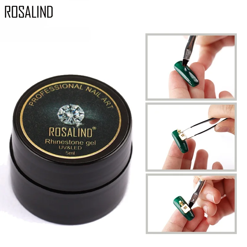 

Гель-лак для ногтей ROSALIND, 5 мл, блестящий УФ-клей, липкие лаки для ногтей, инструменты для украшения, клей для ногтей со стразами, Гель-лак
