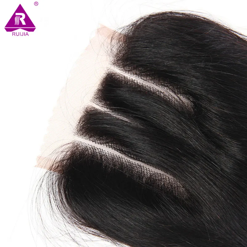 Малайзии Lace Closure Прямые Волосы Weave Бесплатный Средний 3 Часть 4*4 Закрытие