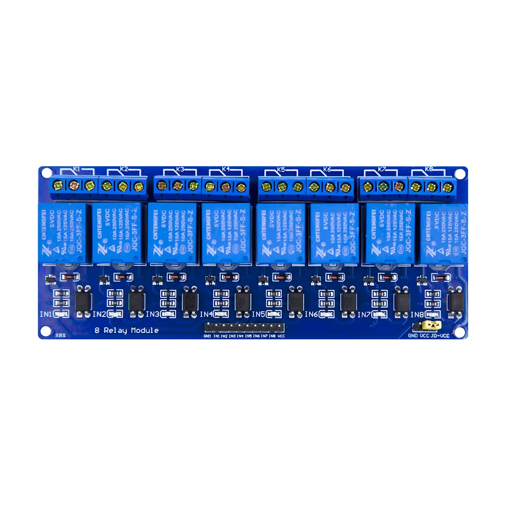 Kuongshun 5V 8 Channel Relay Module with light coupling for Arduino PIC ARM DSP AVR Raspberry Pi | Электронные компоненты и