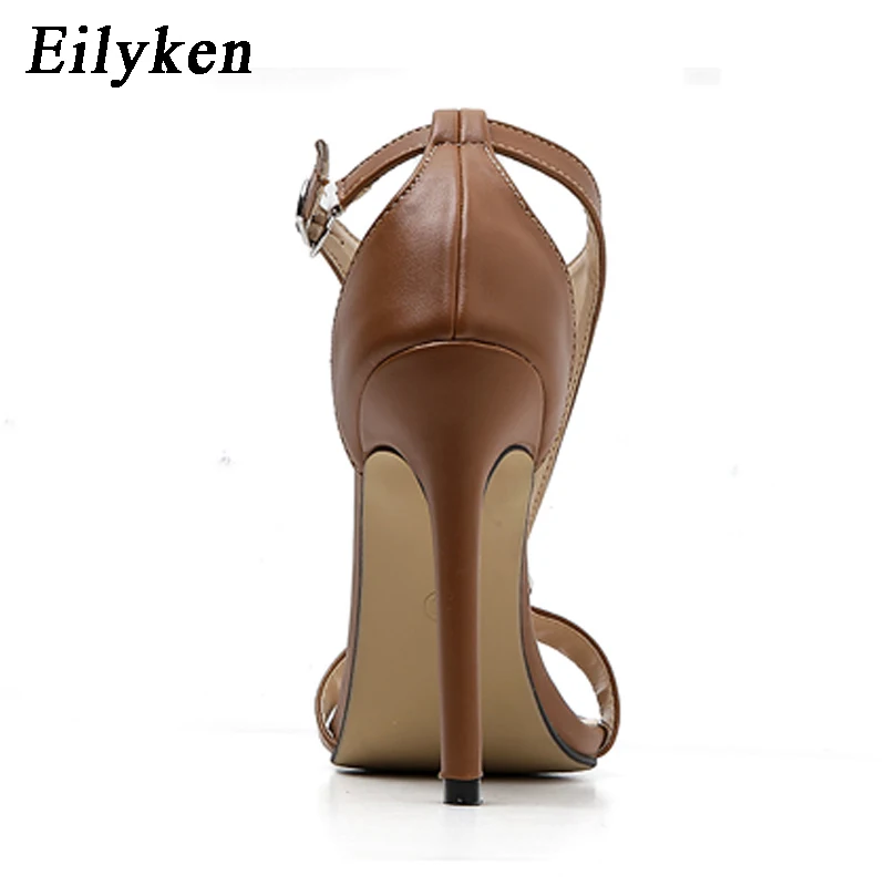 Eilyken/2021 г. Новые женские сандалии гладиаторы коричневого и черного цвета модные