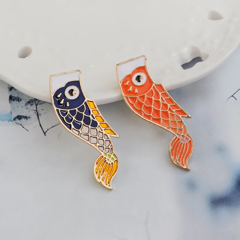 

Vintage Lucky Cartoon Nishikigoi Japanese Fish Koi Fish Enamel Pin Vintage Bijoux Broche Femme Male Unisex jewelry