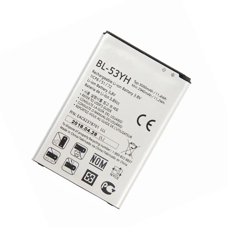 Новый 3000 мА/ч BL 53YH батарея для LG Optimus G3 D850 D851 D855 LS990 D830 D856 D690 VS985 F400 2017 год BL53YH