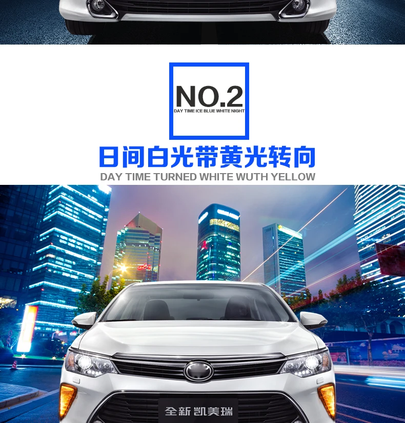 Lampever светодиодный DRL Дневной ходовой светильник для Toyota Camry V55- противотуманная фара рамка противотуманный светильник белый желтый синий 3 цвета