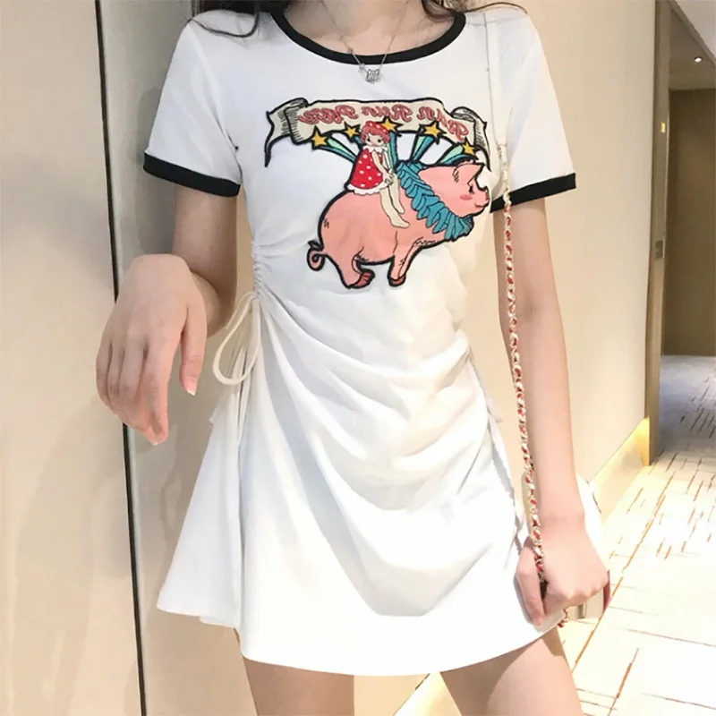 Женское платье с круглым вырезом и коротким рукавом сексуальное облегающее