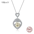 Цепочка с подвеской женская из серебра 925 пробы, с сердечком