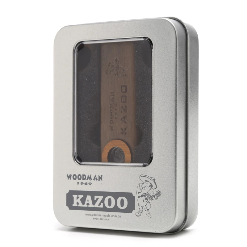 Музыкальный инструмент Harmonica деревянная гармоника Kazoo с металлической мягкой коробкой детский подарок для вечеринки-B116