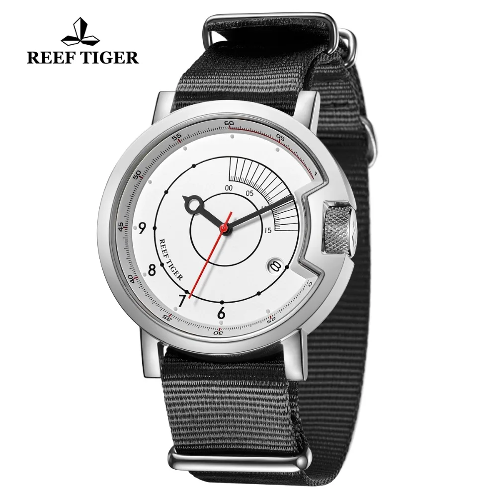 Reef Tiger/RT Новые Креативные Часы Мужские Простые Стильные водонепроницаемые