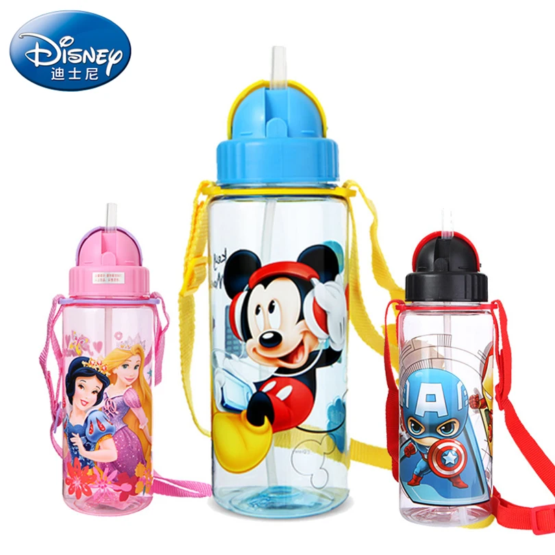 Disney бутылочка для кормления детей с соломенным мультипликационным принтом
