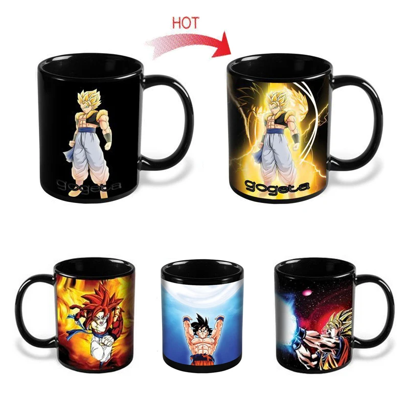 Прямая кружки, которые изменяют цвет Dragon Ball Z кружка Сон Гоку кружка сенсорная керамическая Супер Saiyan кофейные чашки Taza Goku чашка