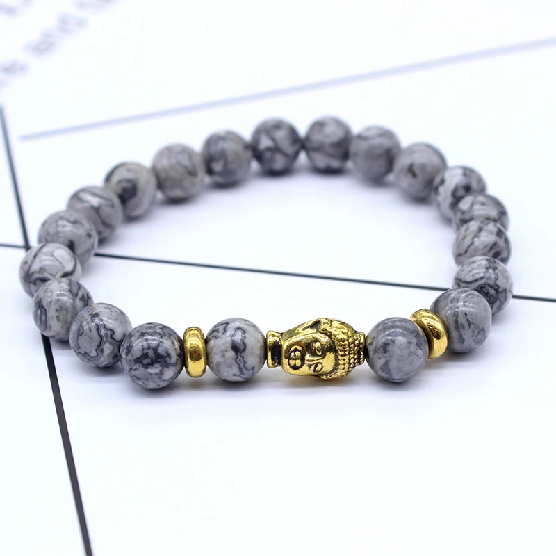 Женский браслет с бусинами буддийские амулеты на голову натуральным камнем и