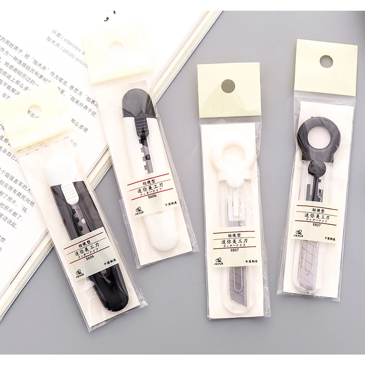 New fashion Mini portable art knife plastic handle metal blade opener shrinkable utility office school cutting supplies |