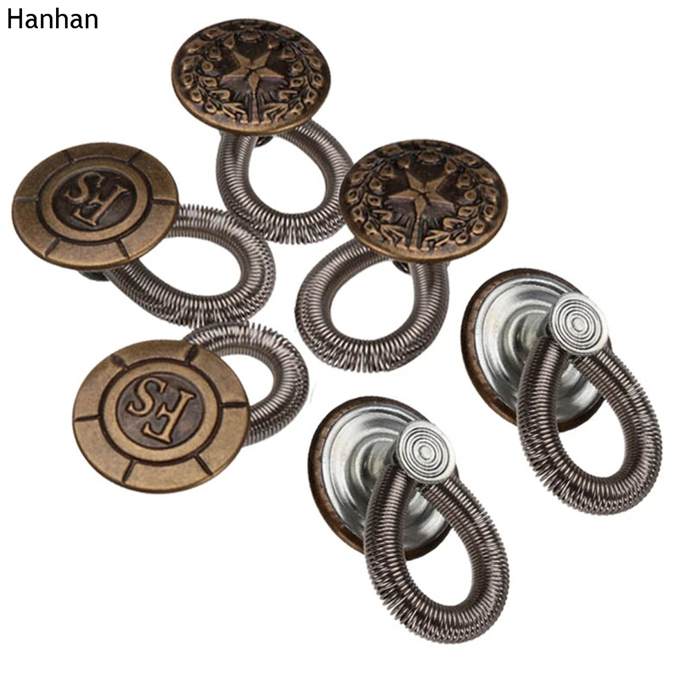 Новинка 6 шт./компл. женские и мужские джинсы брюки с пуговицами фиксация