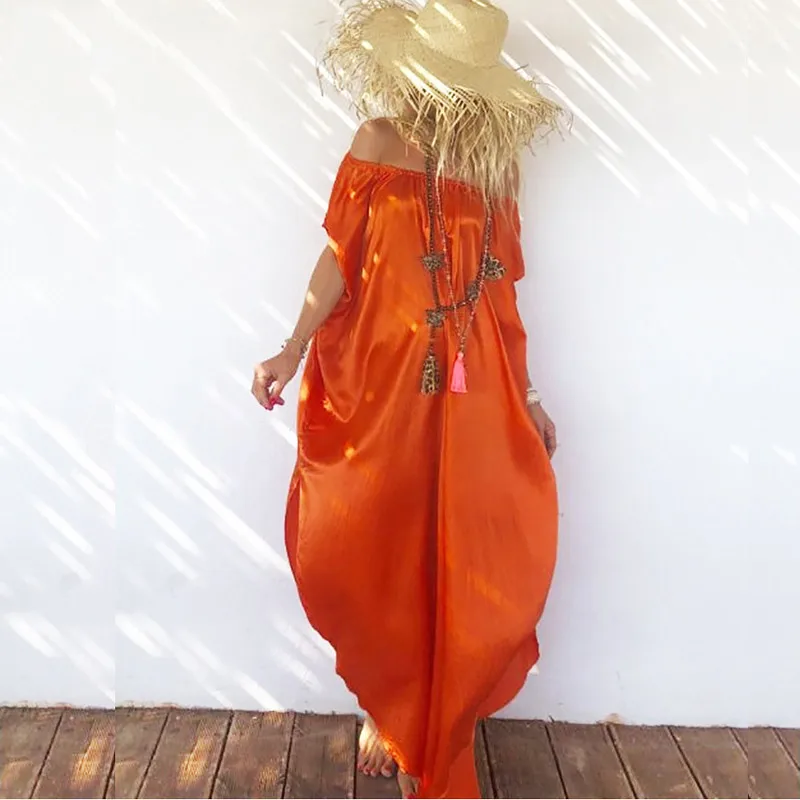 Летние женские платья Boho платье с открытыми плечами повседневное пляжное