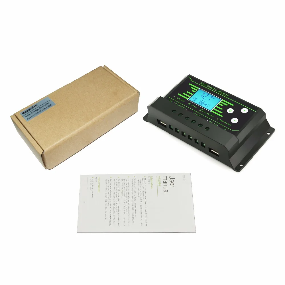PWM 10A 20A 30A Солнечный контроллер 12 В 24 в автоматическая подсветка lcd Солнечная Панель зарядное устройство с двойным USB 5 в Z серия солнечный регулятор новейший