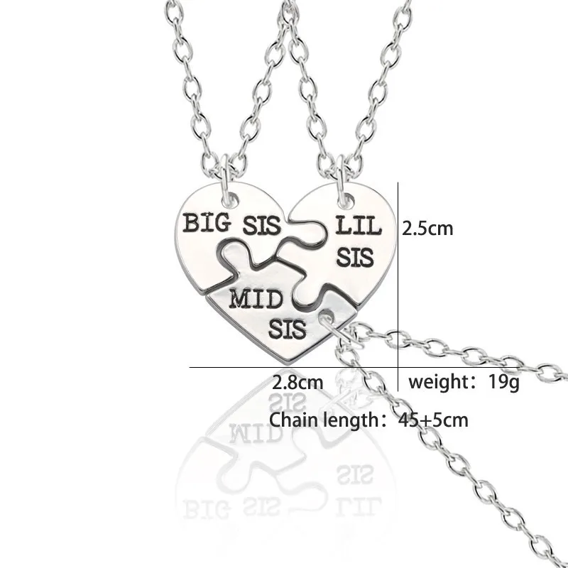 

Best Friend Peach Heart Necklace For Women Sister Heart Shaped Stitching Pendant Friendship Jewelry Gift Free Shipping