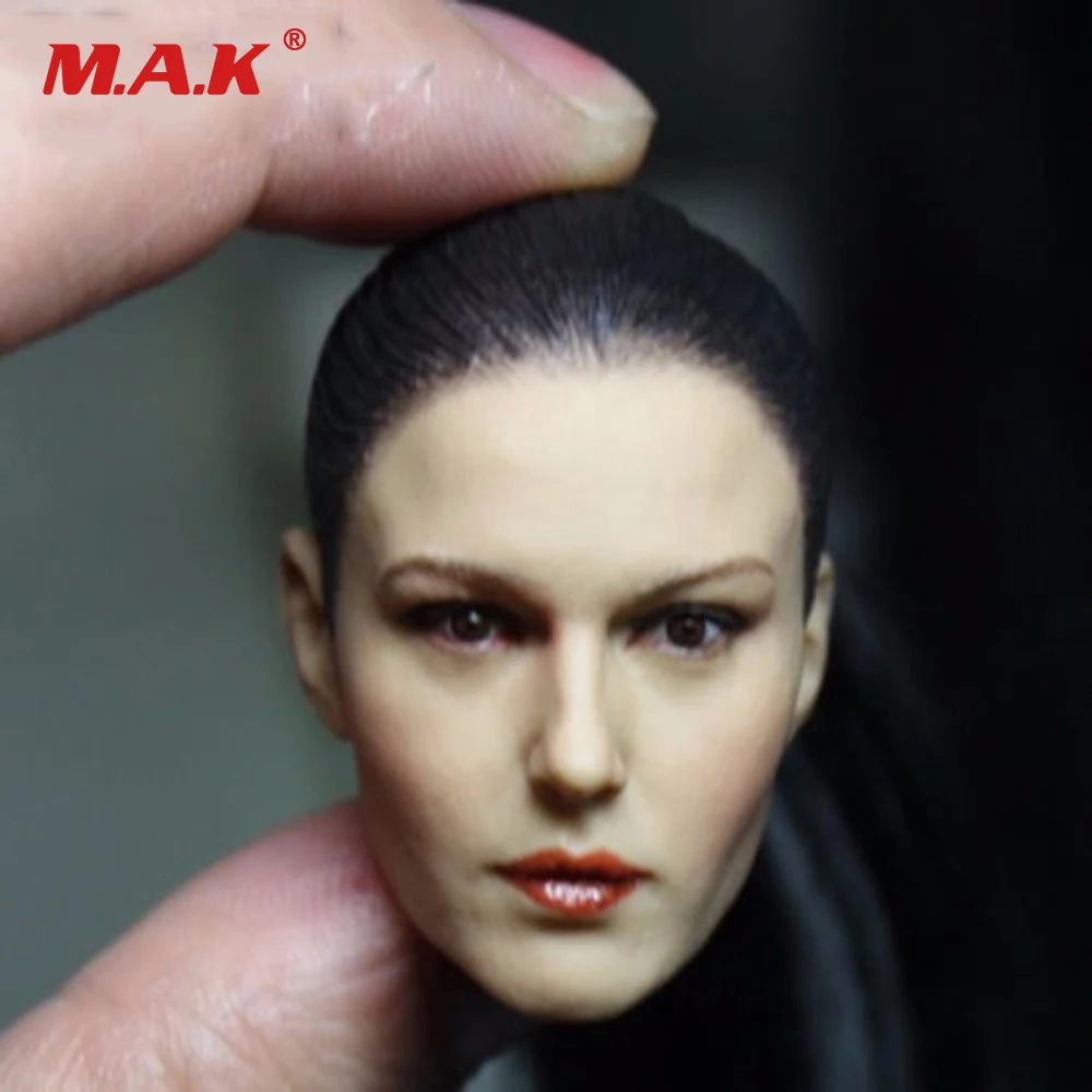 

KM13-11 1/6 Scale Female Head Sculpt Woman Head Carving Black Ponytail Cool Girl Head for Action Figure Body