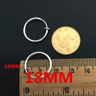 18mm silver 2 шт унисекс панк клипсы на ухо без пирсинга без отверстия Поддельные тела нос губы кольца ювелирные изделия серьги для женщин мужчин золото серебро - Окраска металла: 18mm silver
