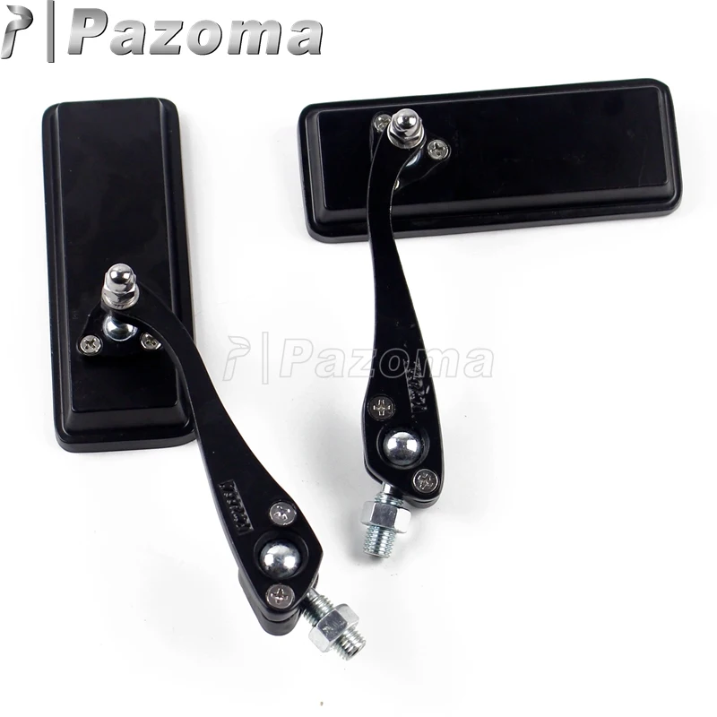 Универсальные черные мотоциклетные прямоугольные боковые зеркала заднего вида